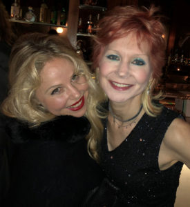New York fashion model Karen Yvonne Rempel with actress Bettina Schwabe at VNYL night club in the East Village
