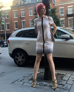 West Village New York Model Karen Rempel on Bleecker Street - Dress by Engineered by Andrea T