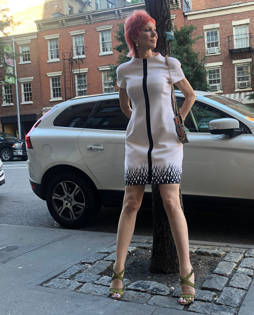 West Village New York Model Karen Rempel on Bleecker Street - Dress by Engineered by Andrea T
