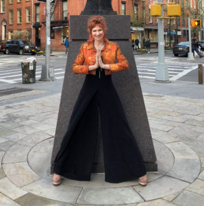 KQS - West Village Model Karen Rempel in award-winning photo Playing Statues on Bleecker by Dusty Berke - square