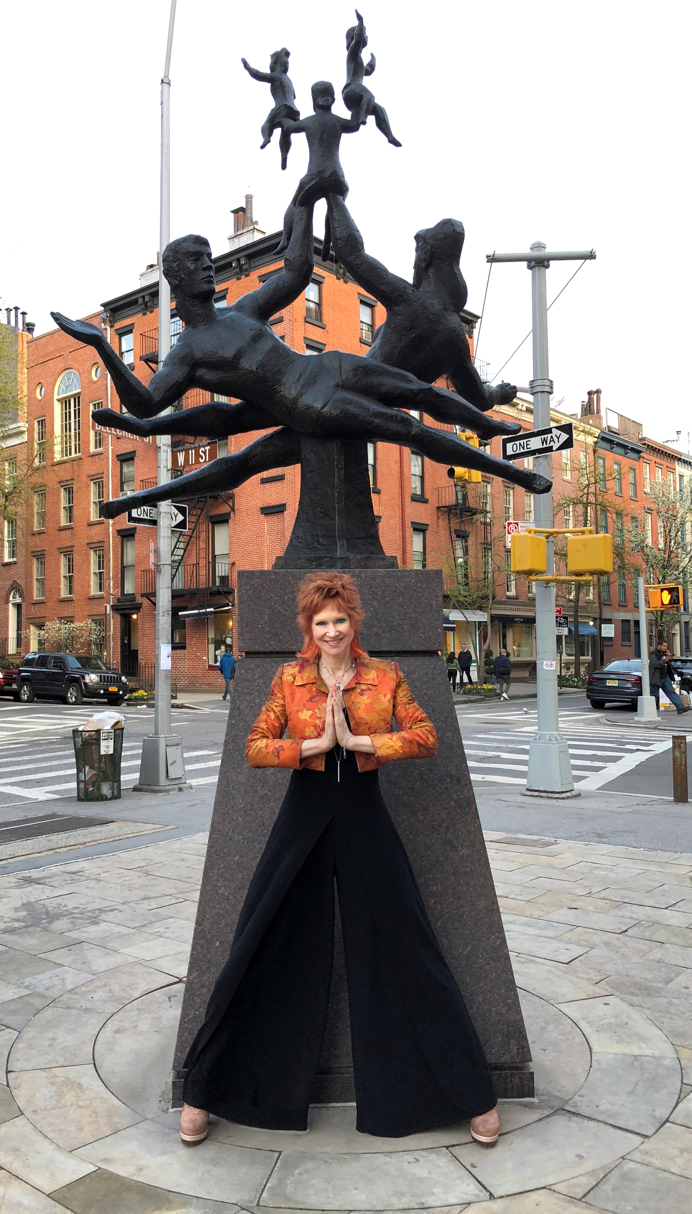 Karen's Quirky Style - Award-winning photo of West Village Model Karen Rempel playing statues on Bleecker