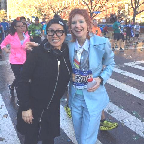West Village Model Karen Rempel - Karen's Quirky Style - Dressed as Bowie in New York Marathon