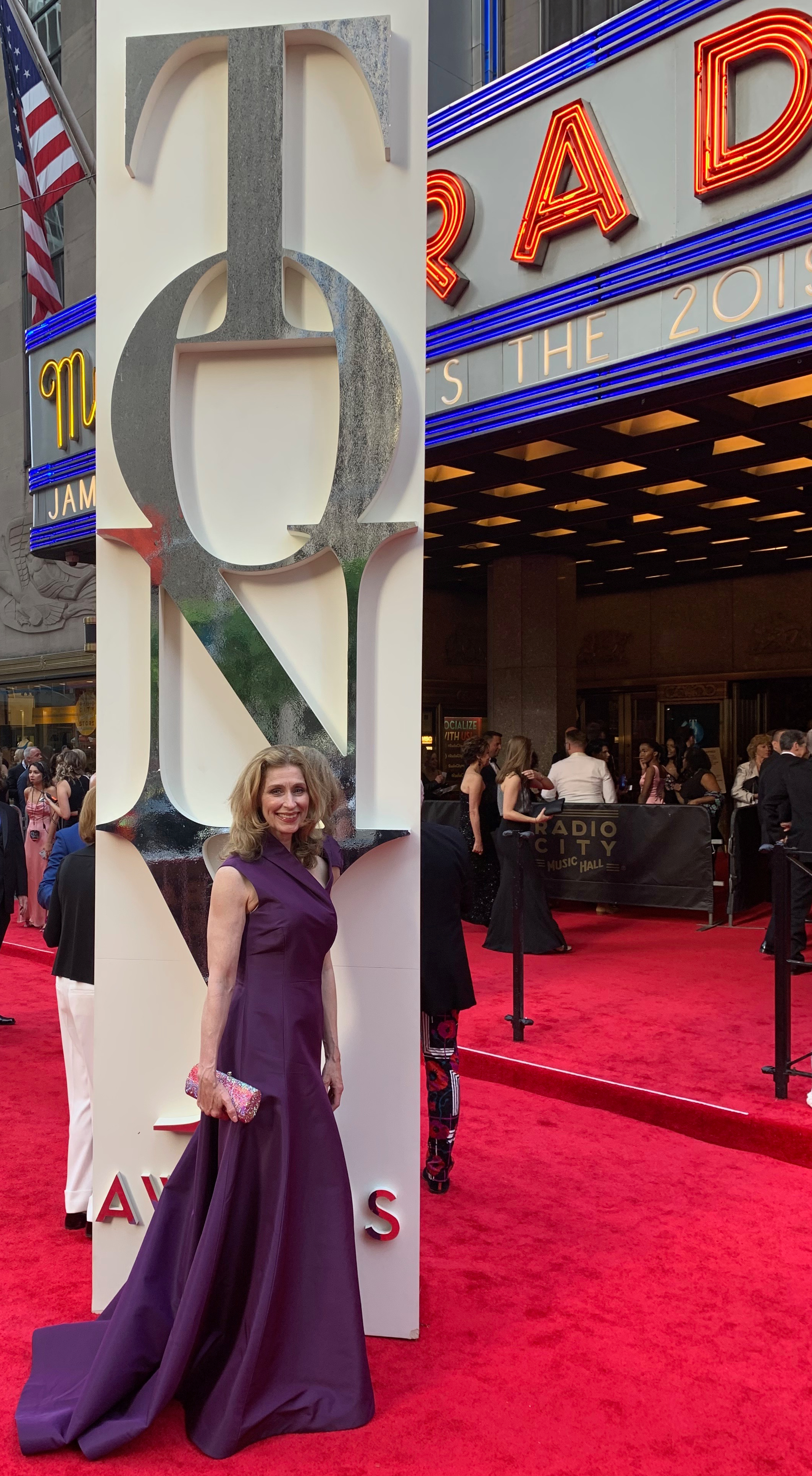 Karen's Quirky Style - Engineered by Andrea T gown on Ann Kittredge at Tony awards