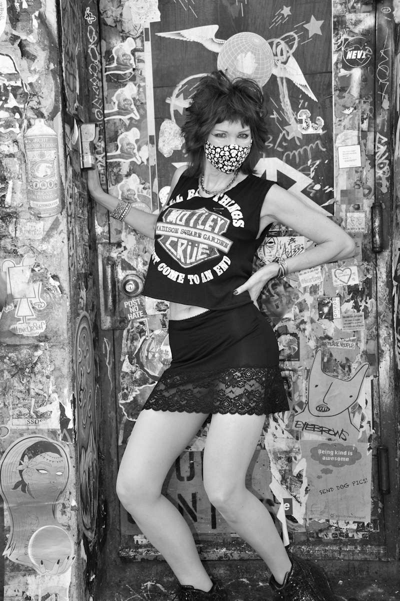 West Village Model Karen Rempel - Karen's Quirky Style - Basquing in Black and White