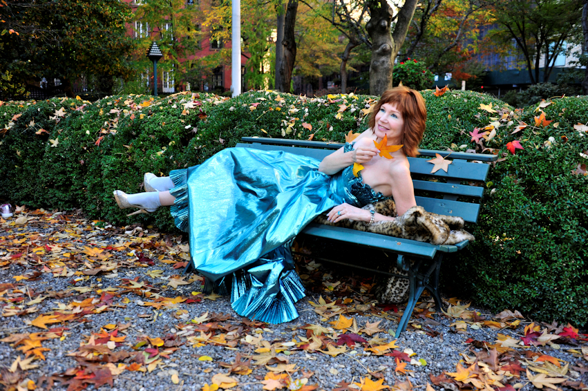 West Village Model Karen Rempel lounging in Gramercy Park - KQS