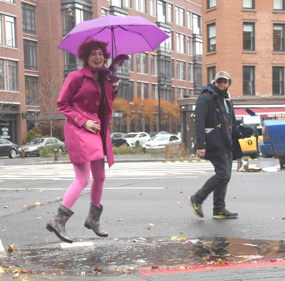 West Village Model Karen Rempel - Karen's Quirky Style - Rain Day - Jump!