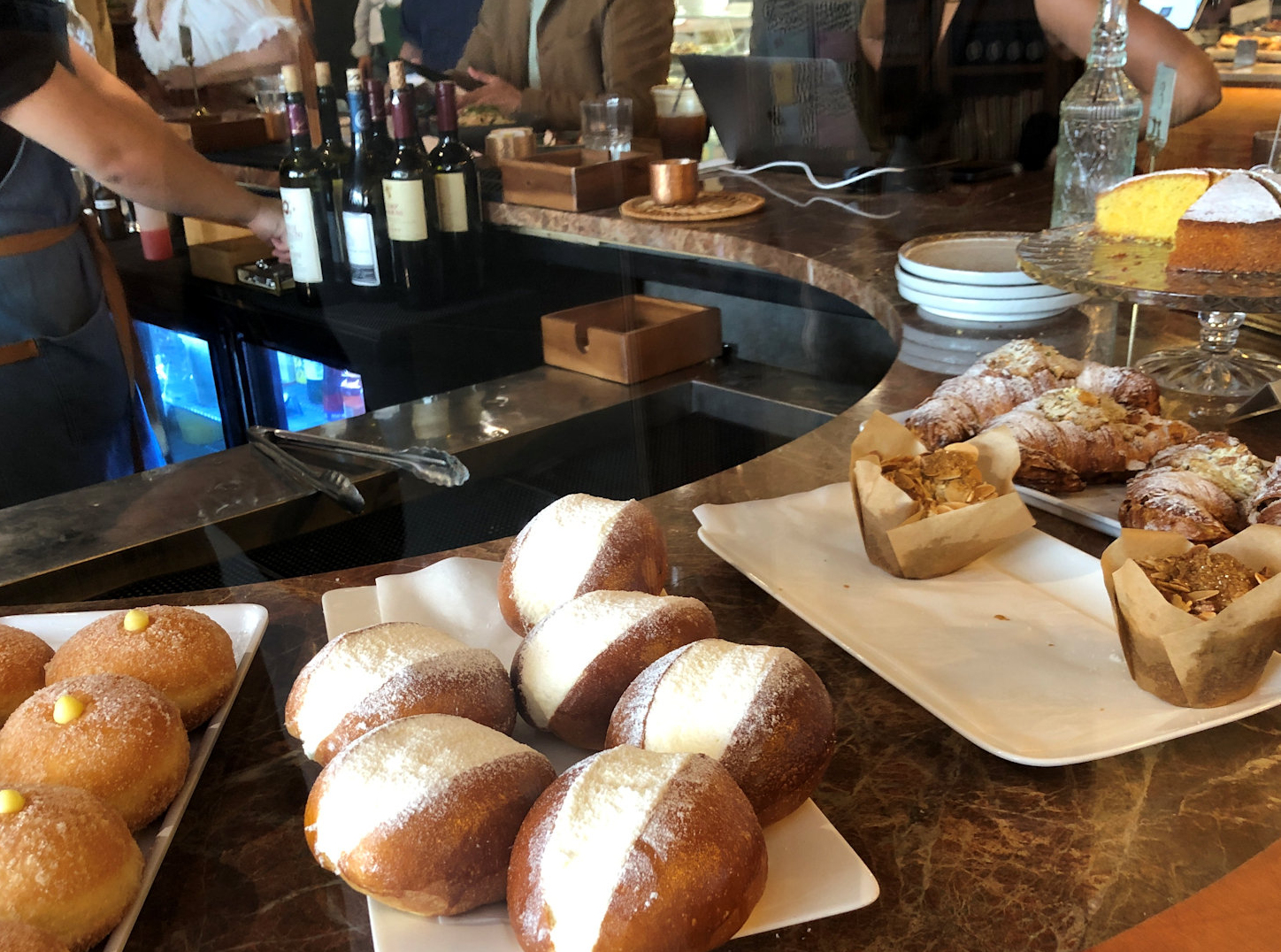 The pastry case at Travelers Poets & Friends market cafe and wine bar