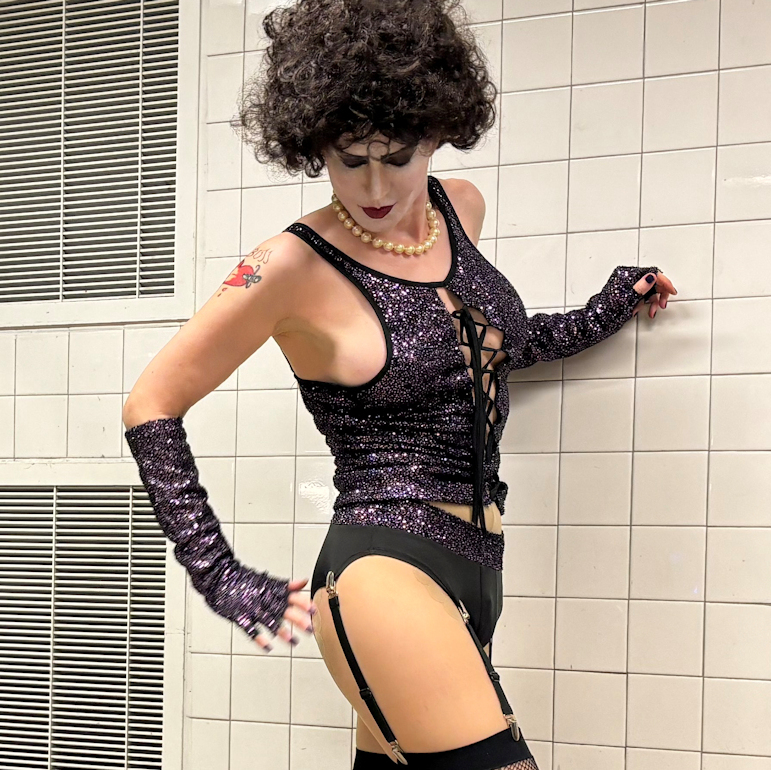 Manhattan model Karen Rempel as Frank'n'Furter from the Rocky Horror Picture Show