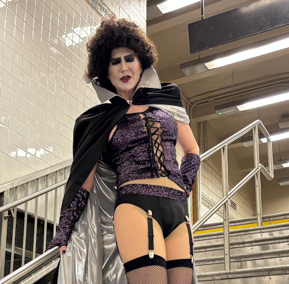 Manhattan model Karen Rempel as Frank'n'Furter from the Rocky Horror Picture Show