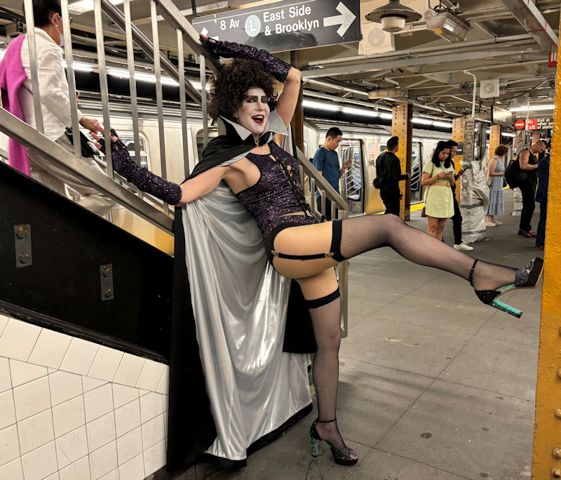 Manhattan model Karen Rempel as Frank'n'Furter from the Rocky Picture Show