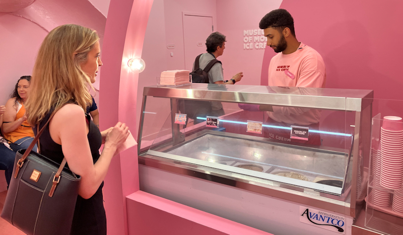 Choosing flavors at the Museum of Ice Cream