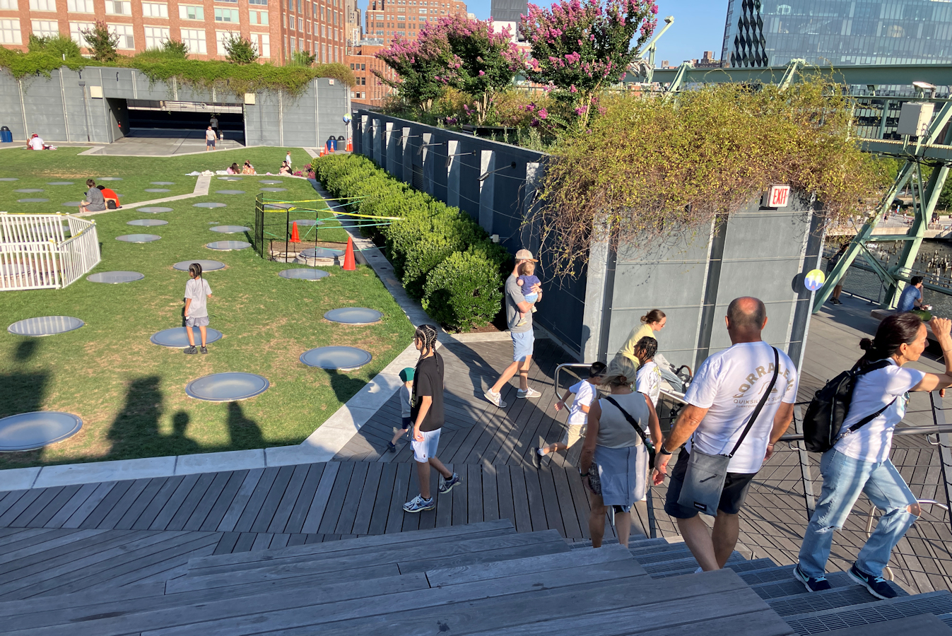 Pier 57 rooftop with children playing