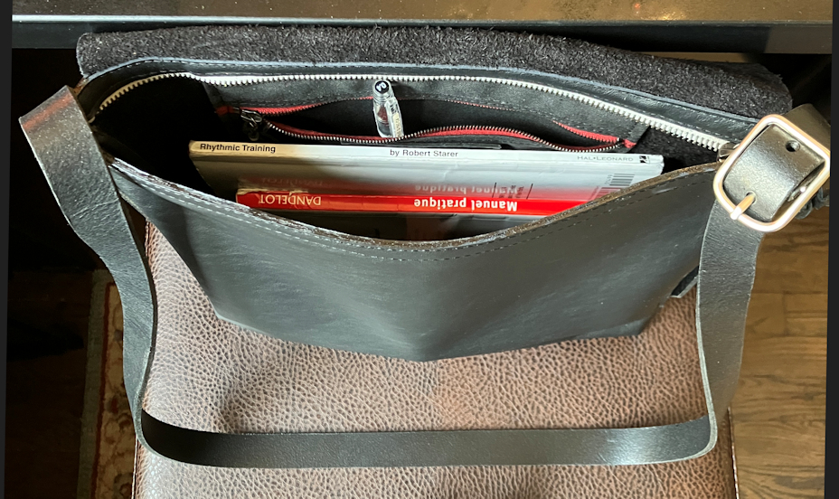 Belts NYC cross-body bag interior detail