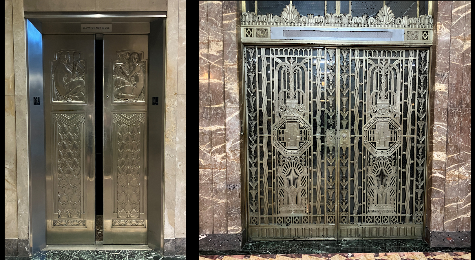 Art Deco elevators at 20 Exchange Place