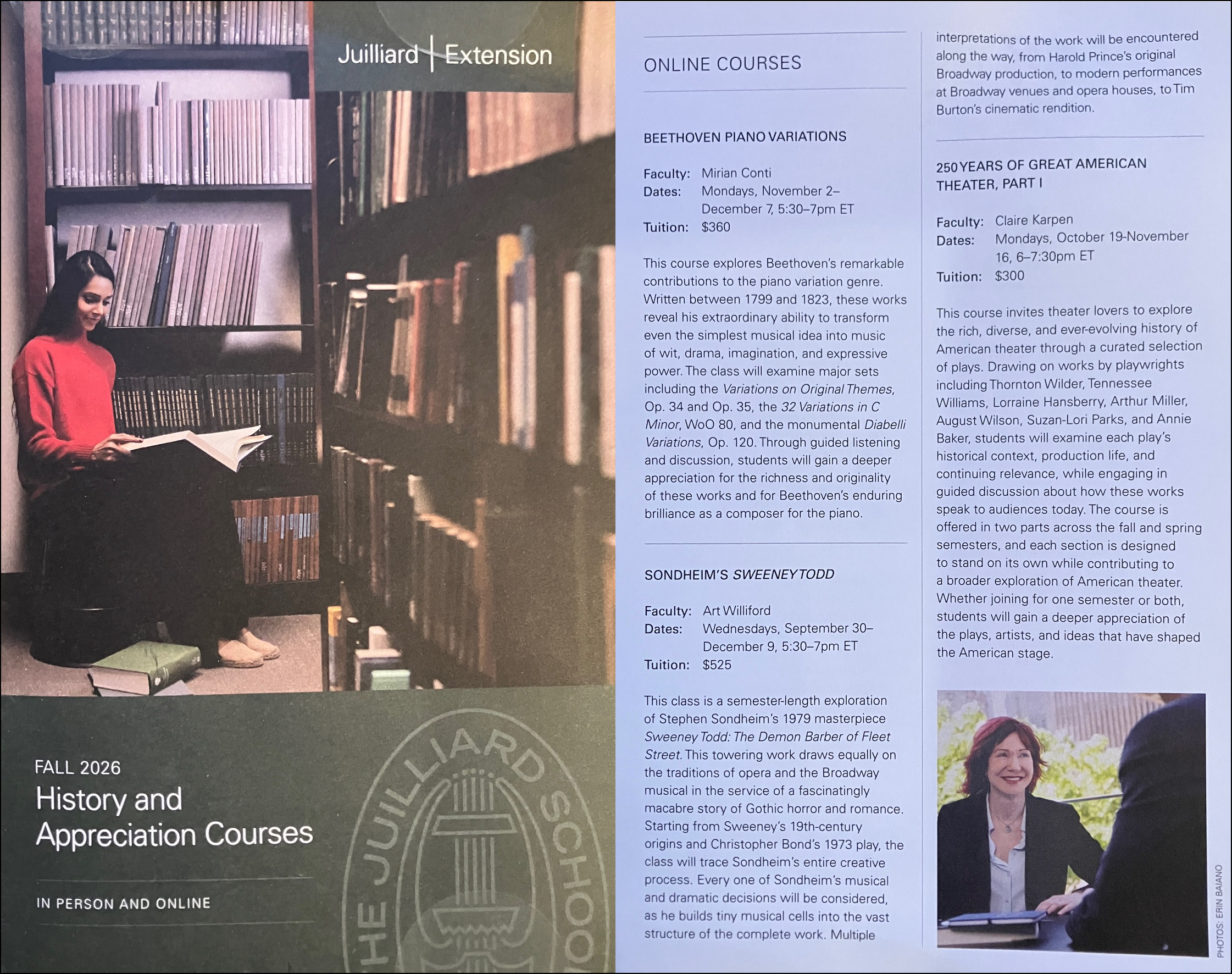 Juilliard School Fall Catalogue - Karen Rempel Model