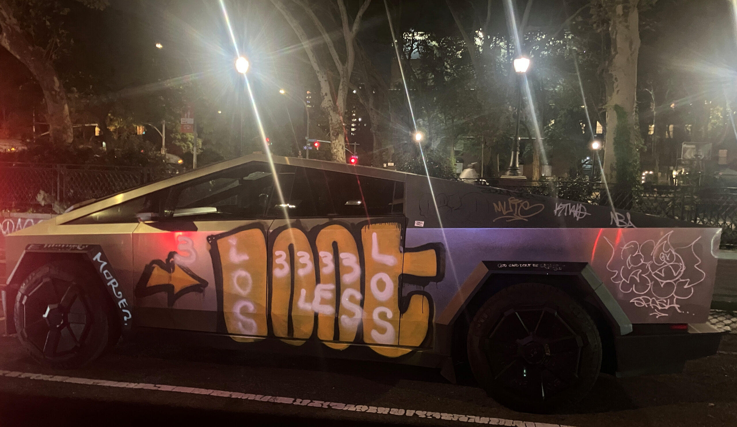 Graffitied Tesla Cybertruck